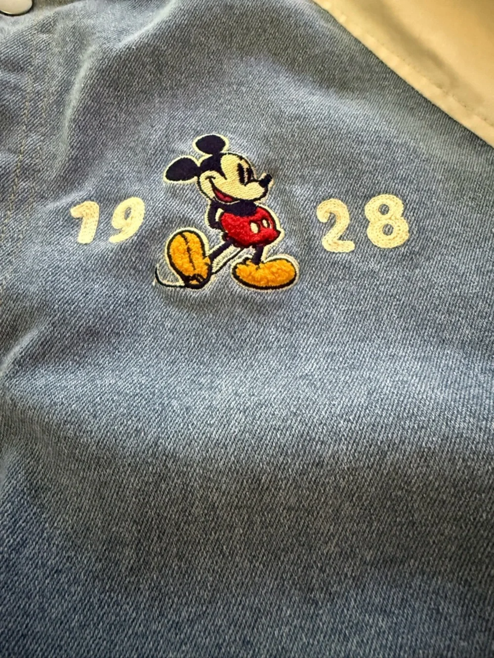 Disney Striped Collar Denim-Look Jacket in Navy, White & Red - Picture 4 of 6